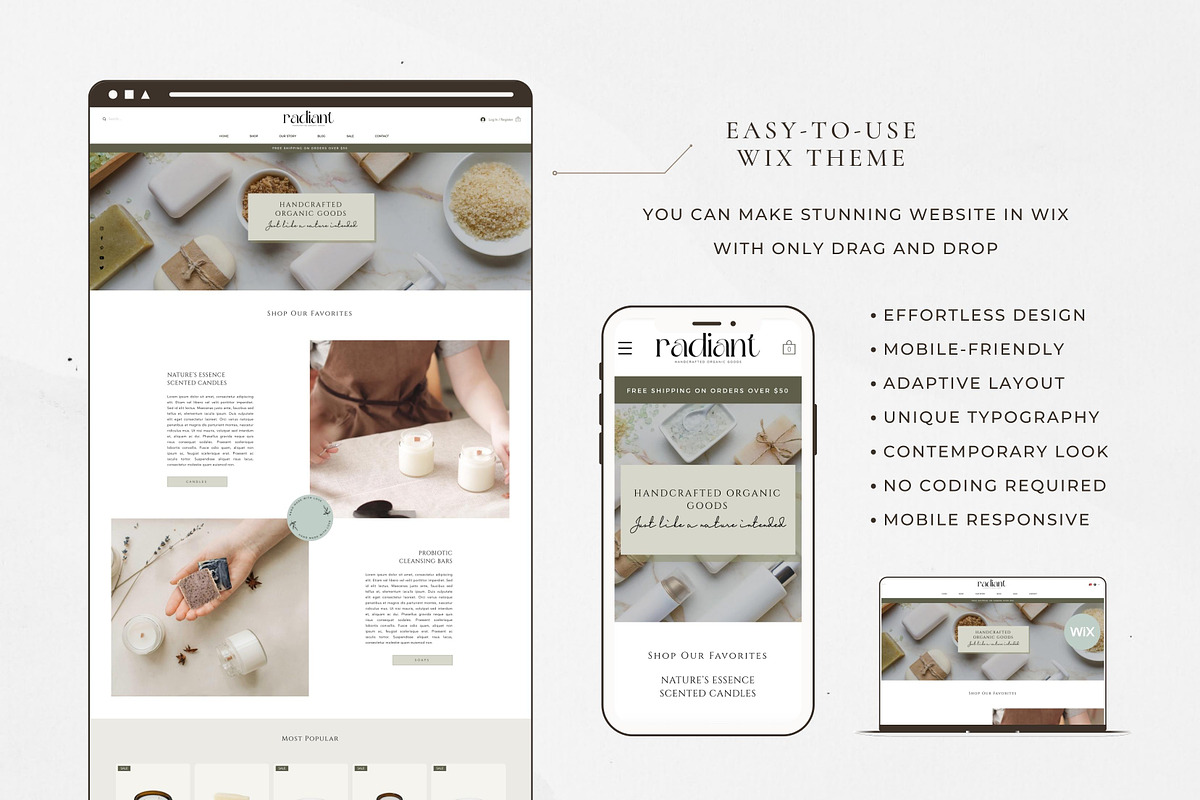 Wix Website Template - Ecommerce, a Wix Template by Nes Design Co (Photo 2 of 9)