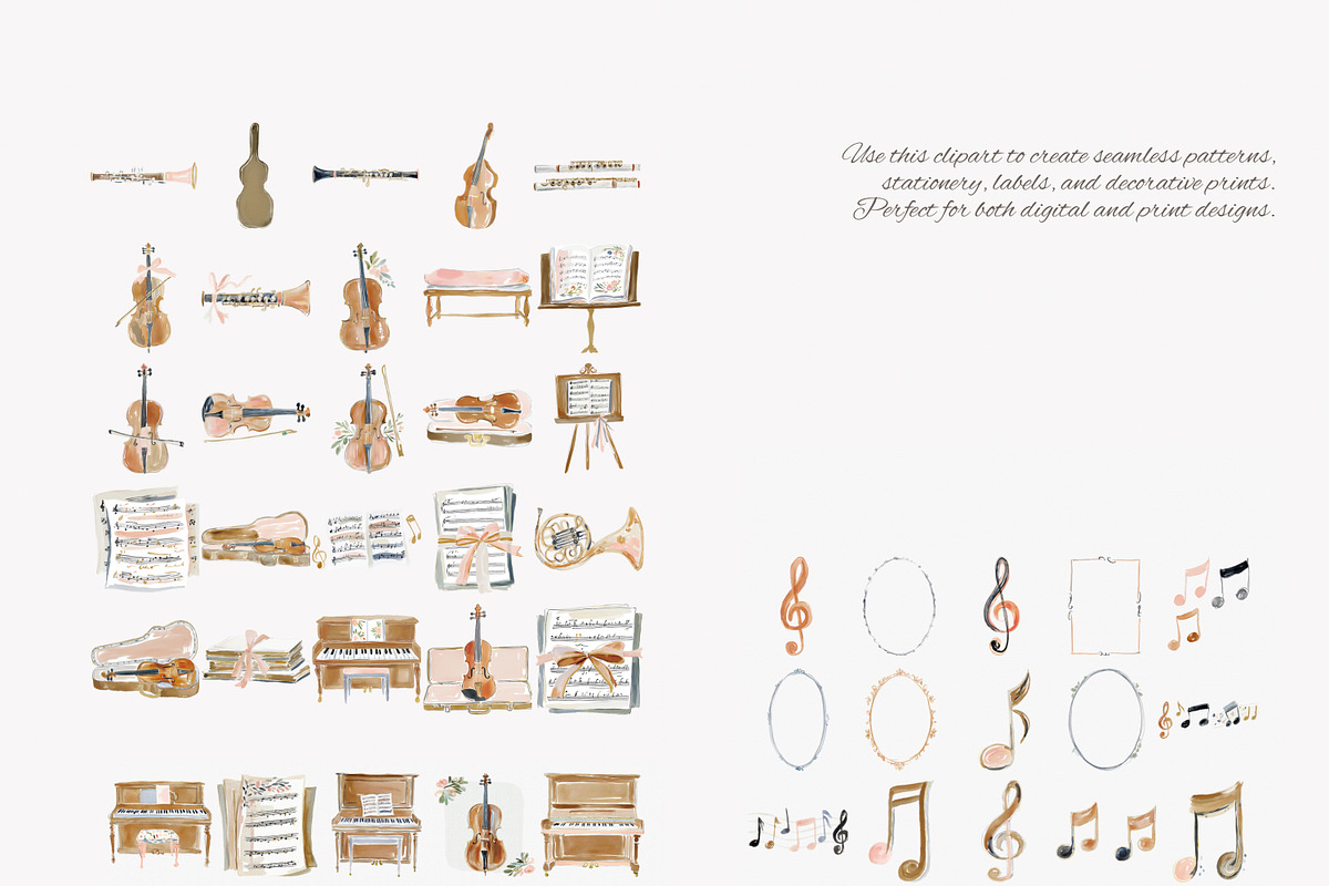 romantic classical musicians clipart, a Decorative Illustration by Patishop Art (Photo 11 of 11)