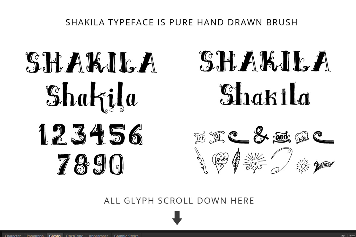 Shakila Typeface Hand Drawn Ornament preview 5