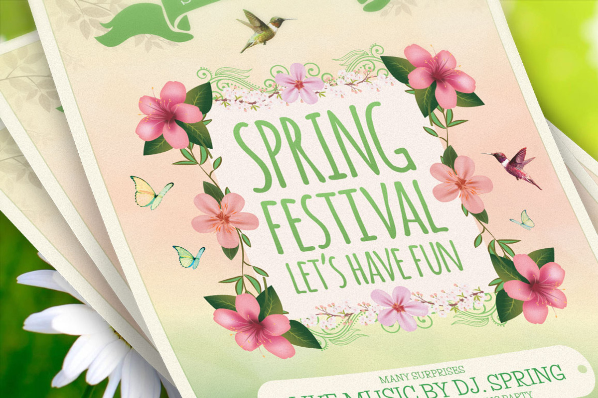Spring Festival Flyer Template, a Flyer Template by Briell Design (Photo 2 of 2)