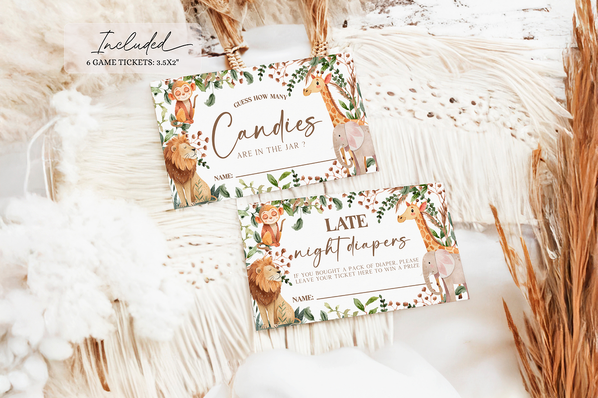 Boho Safari Animal Baby Shower Games, a Templates & Theme by VeliusCreativeStudio (Photo 4 of 5)