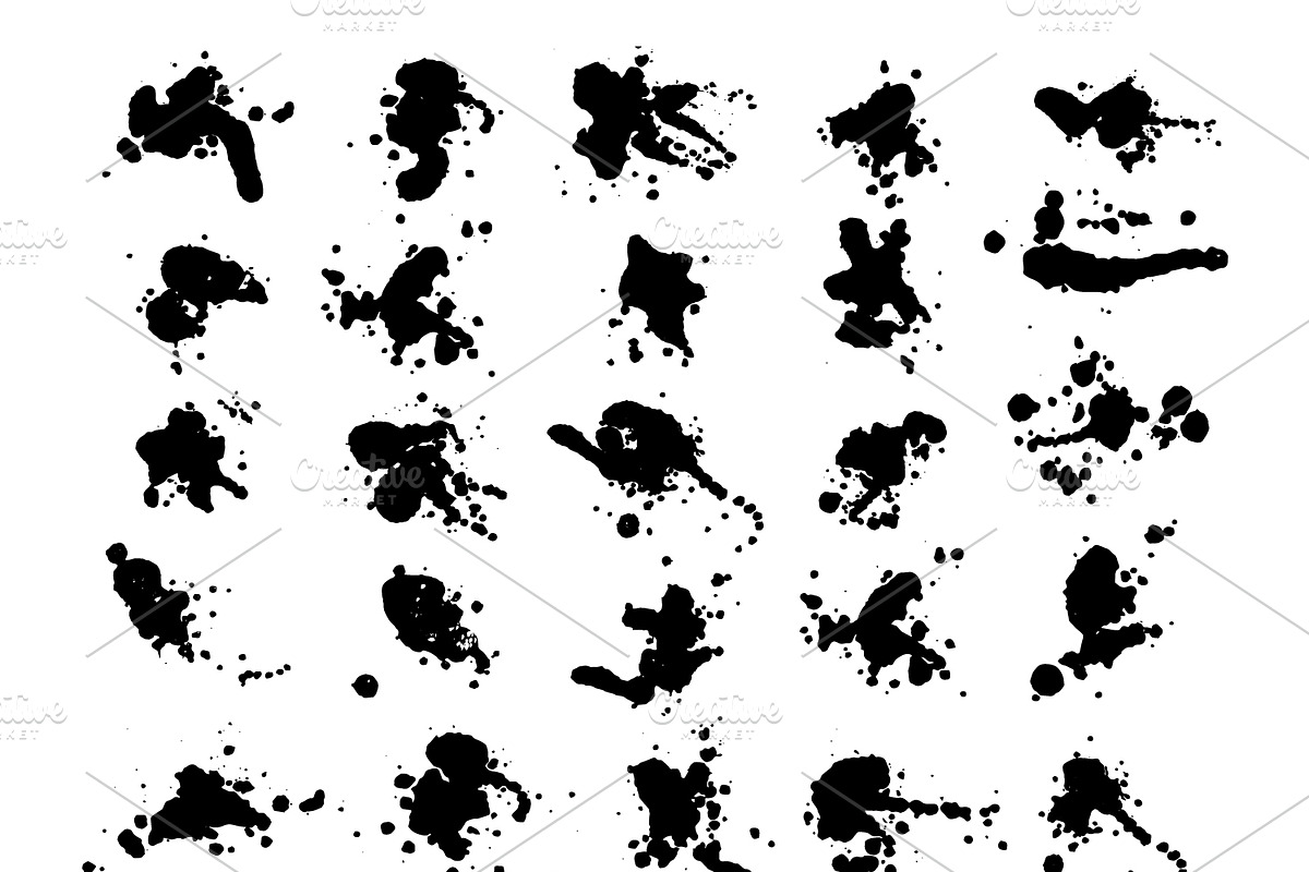 Big vector set of painted blots, a Texture Graphic by Valentain_Jevee (Photo 8 of 31)
