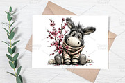 Whimsical Spring Donkey Clipart PNG, an Illustration by Canvas Craft (Thumbnail 5 of 7)