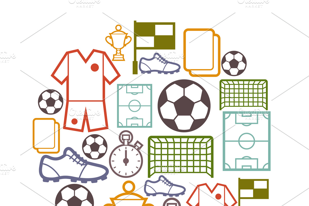 Set of soccer labels. preview 2