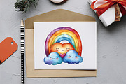 Cute Smiling Rainbow Watercolor Clip, an Illustration by RobertsArt (Thumbnail 5 of 7)