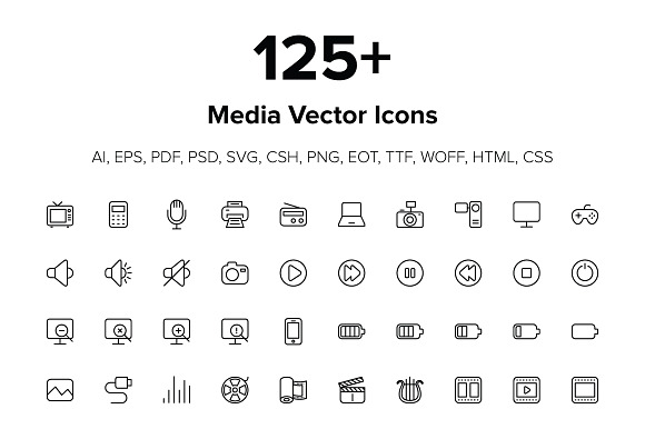 125 Media Icons