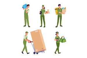 Couriers. Delivery service person, a Transportation Illustration by Onyx