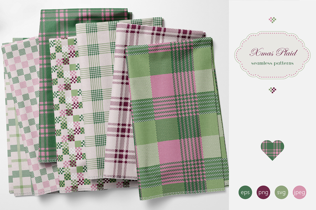 Xmas Plaid - Seamless Patterns, a Pattern Graphic by InaCorart (Photo 1 of 10)