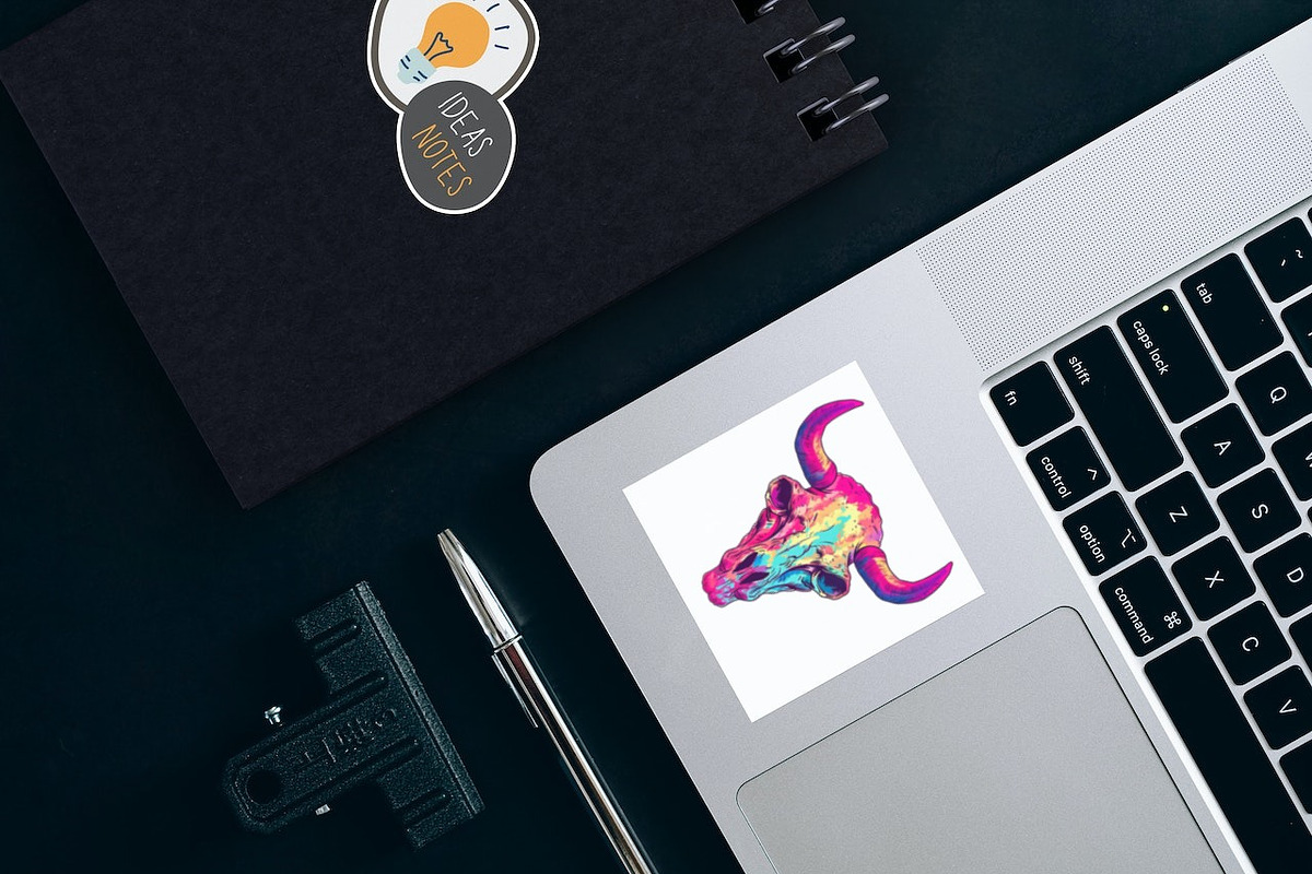 Cow Skulls Vector Illustrations, a Decorative Illustration by TheBlackPixelCo (Photo 5 of 9)