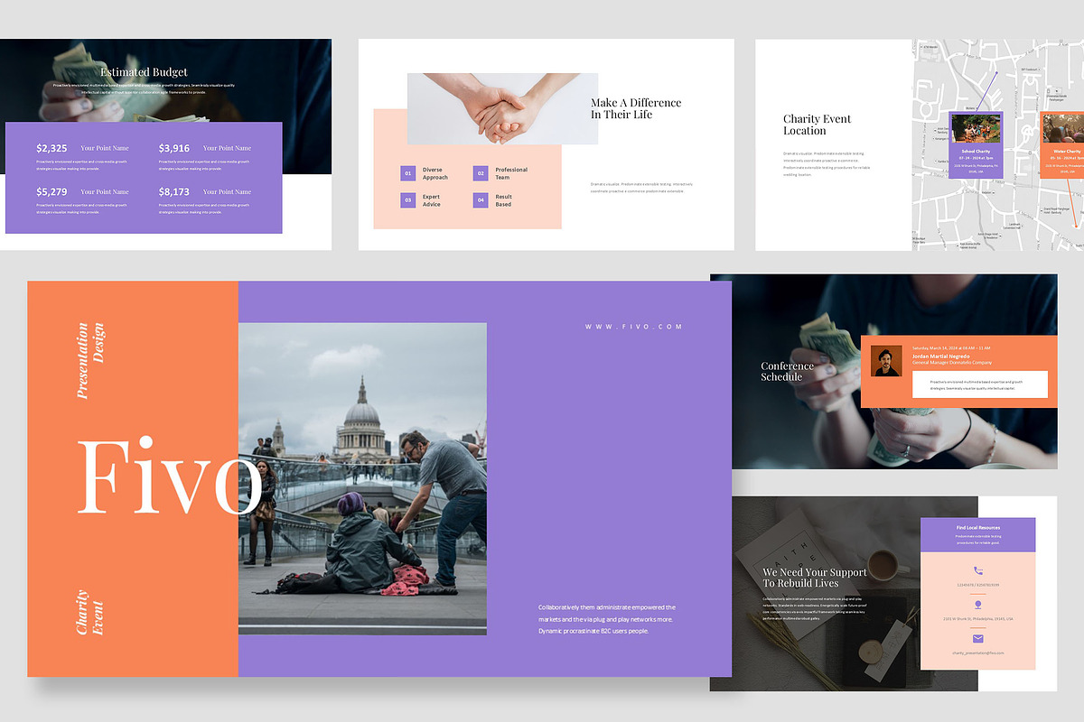 Fivo : Charity Event Google Slides, a Presentation Template by Punkl Camp (Photo 1 of 9)