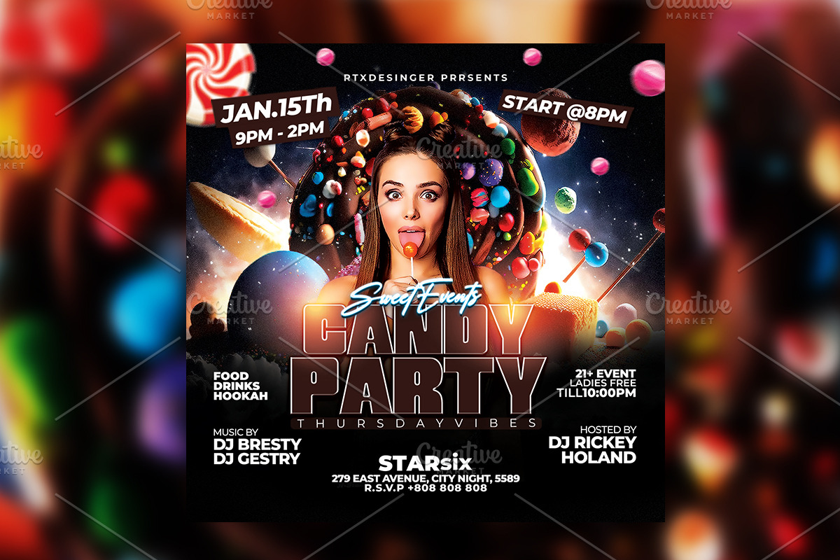Candy Party Flyer, a Flyer Template by RTXdesinger99 (Photo 2 of 3)