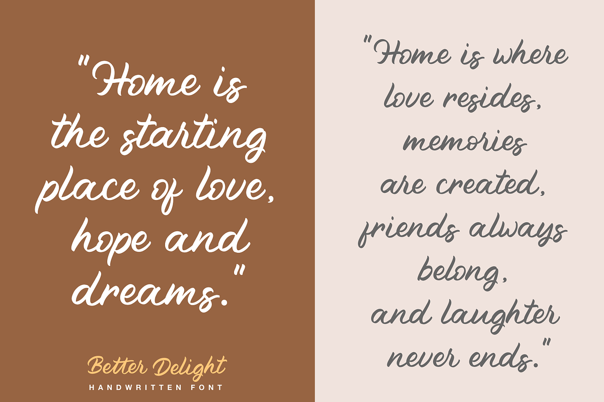 Better Delight - Handwritten Font, a Script Font by zeenesia (Photo 5 of 11)
