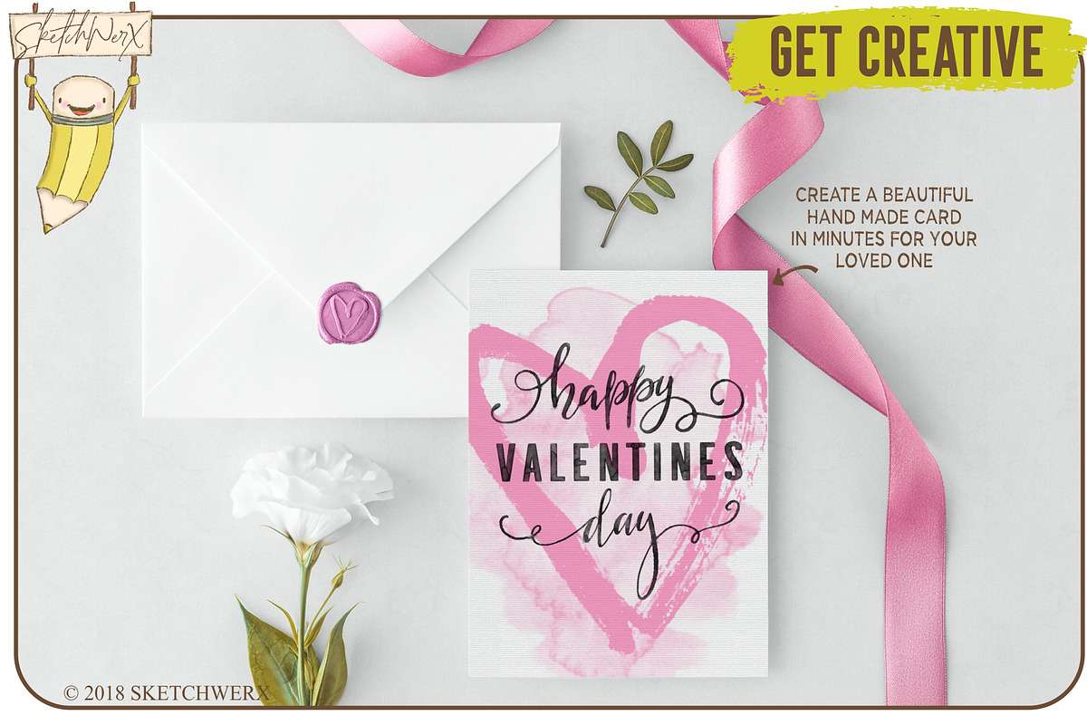 Watercolour Valentines Stamp Set, a Brush Add-On by SketchWerx (Photo 2 of 13)
