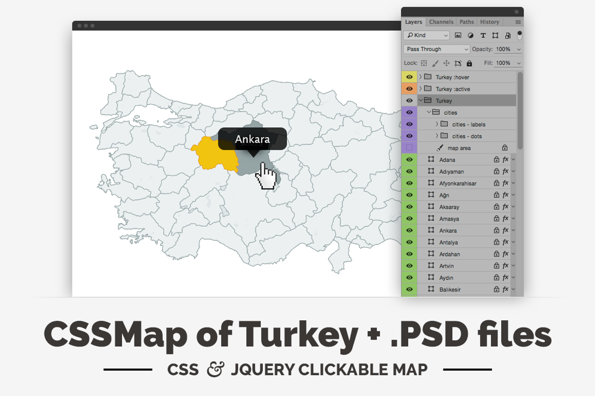 Turkey - CSS & jQuery clickable map, a Templates & Theme by Popardowski (Photo 1 of 2)