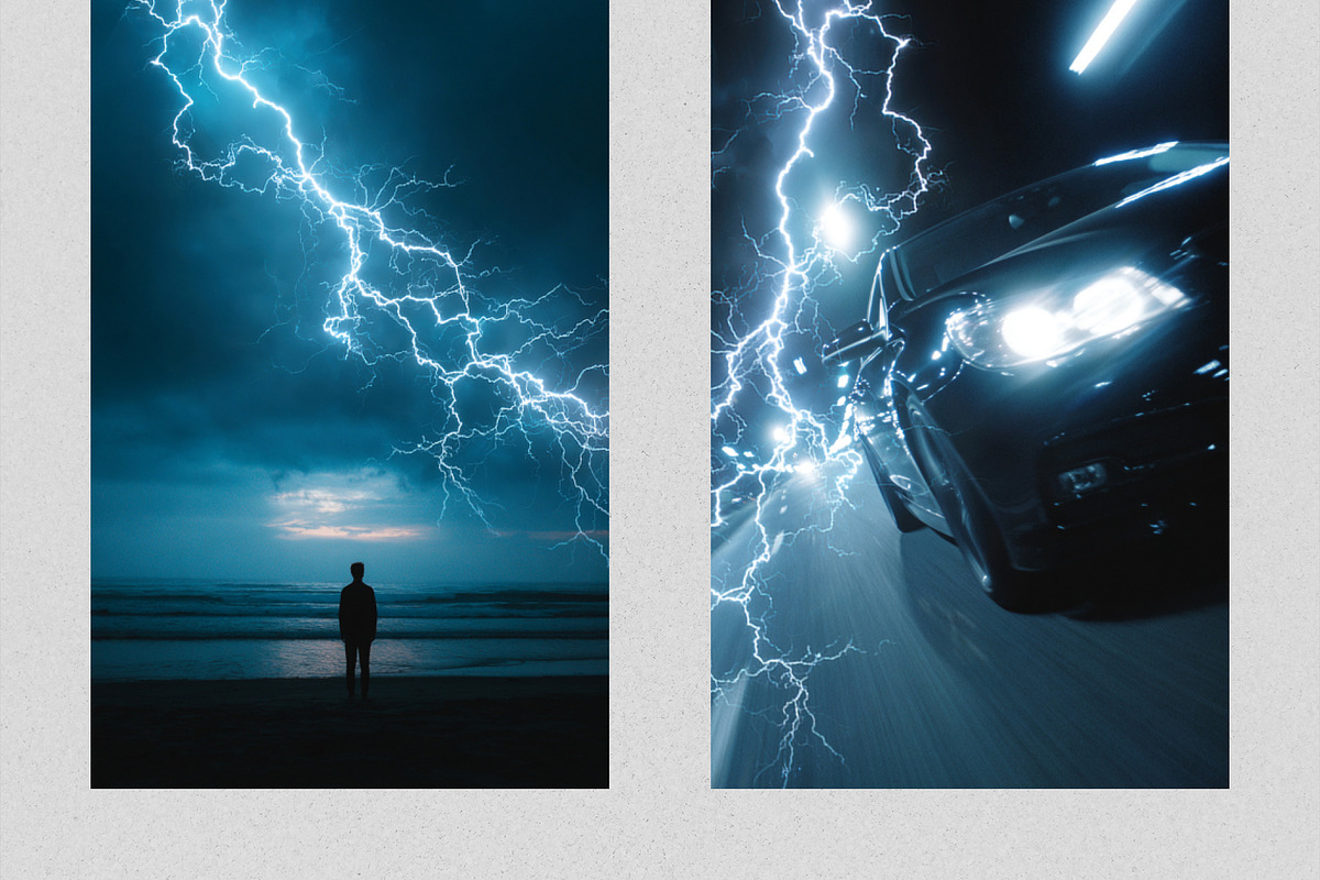 Electric Lightning Border Overlays, a Texture Graphic by PhotoSpirit (Photo 2 of 8)