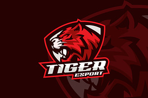 Tiger Gaming E-sport Logo style.