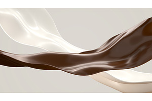 Chocolate And Milk Waves On Abstract