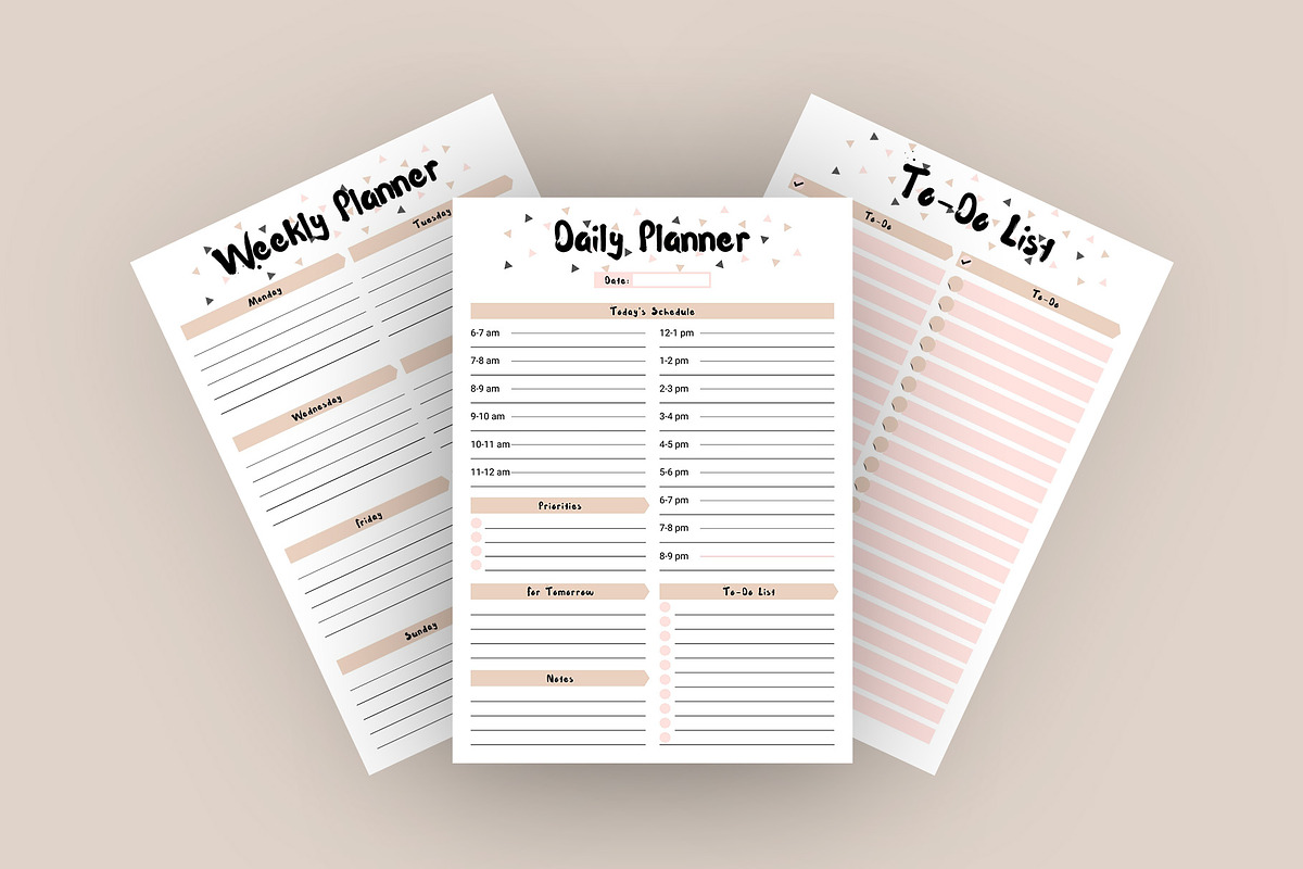 Daily Weekly Monthly Planner Pack, a Stationery Template by Amit Debnath (Photo 4 of 4)