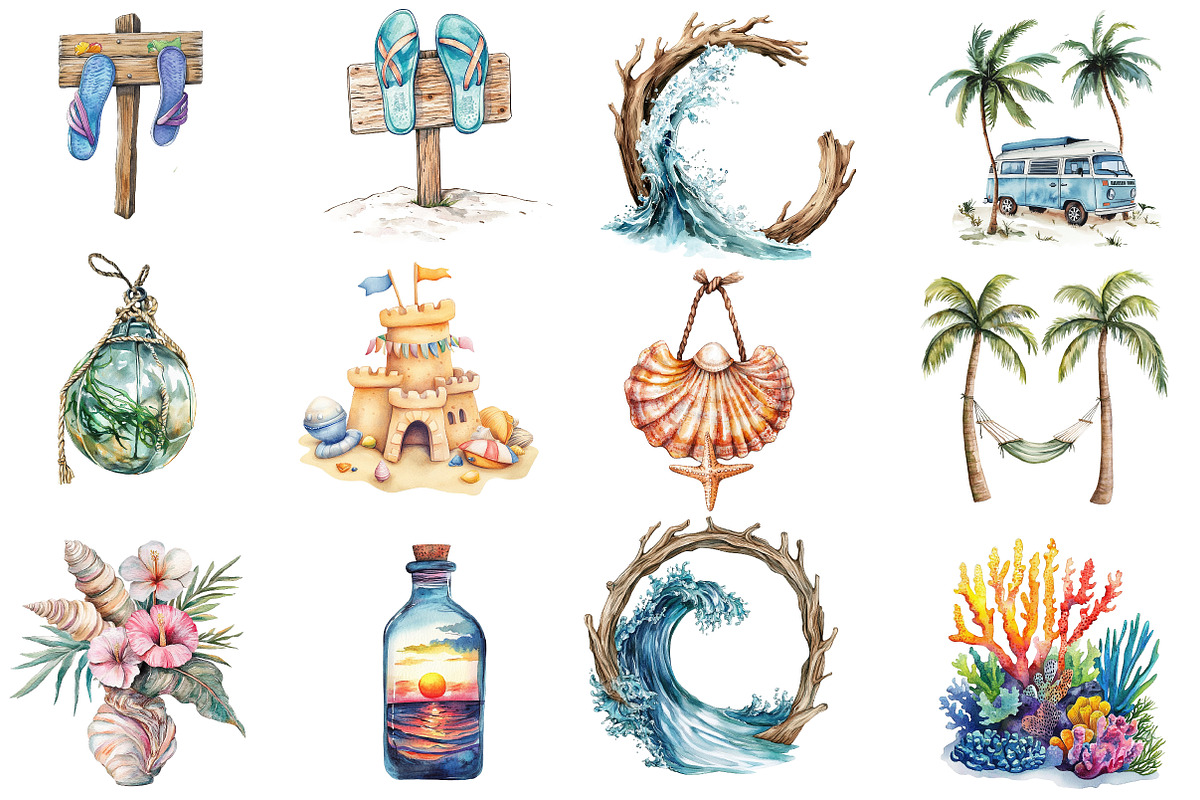 Summer Beach Sublimation Bundle, an Illustration by Designworld (Photo 4 of 5)