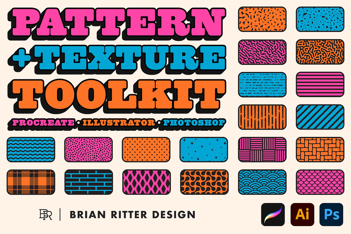 Pattern + Texture Toolkit, a Brush Add-On by Brian Ritter Design (Photo 1 of 8)