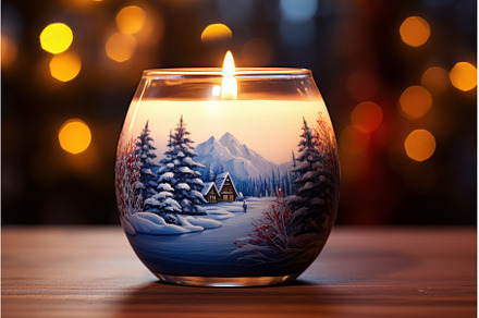 Twinkling Christmas candle winter, a Holiday Photo by Ylivdesign