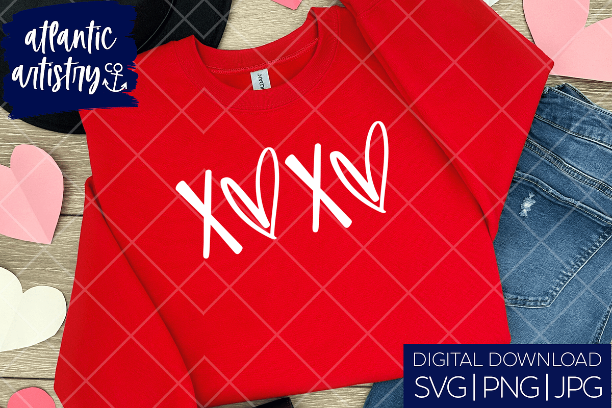 XOXO hearts Valentine's Day SVG PNG, an Object Graphic by Atlantic Artistry (Photo 2 of 3)