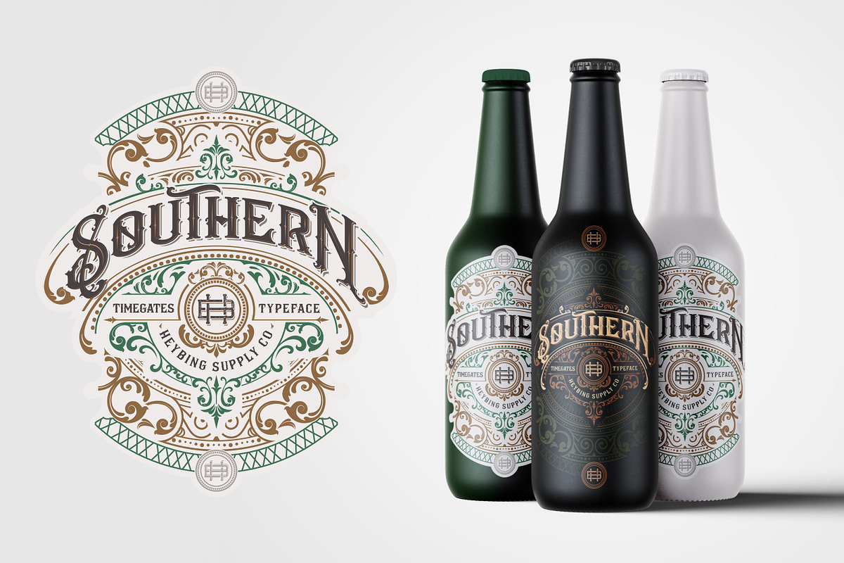 Timegates Typeface + Extras, a Serif Font by Heybing Supply Co. (Photo 8 of 15)