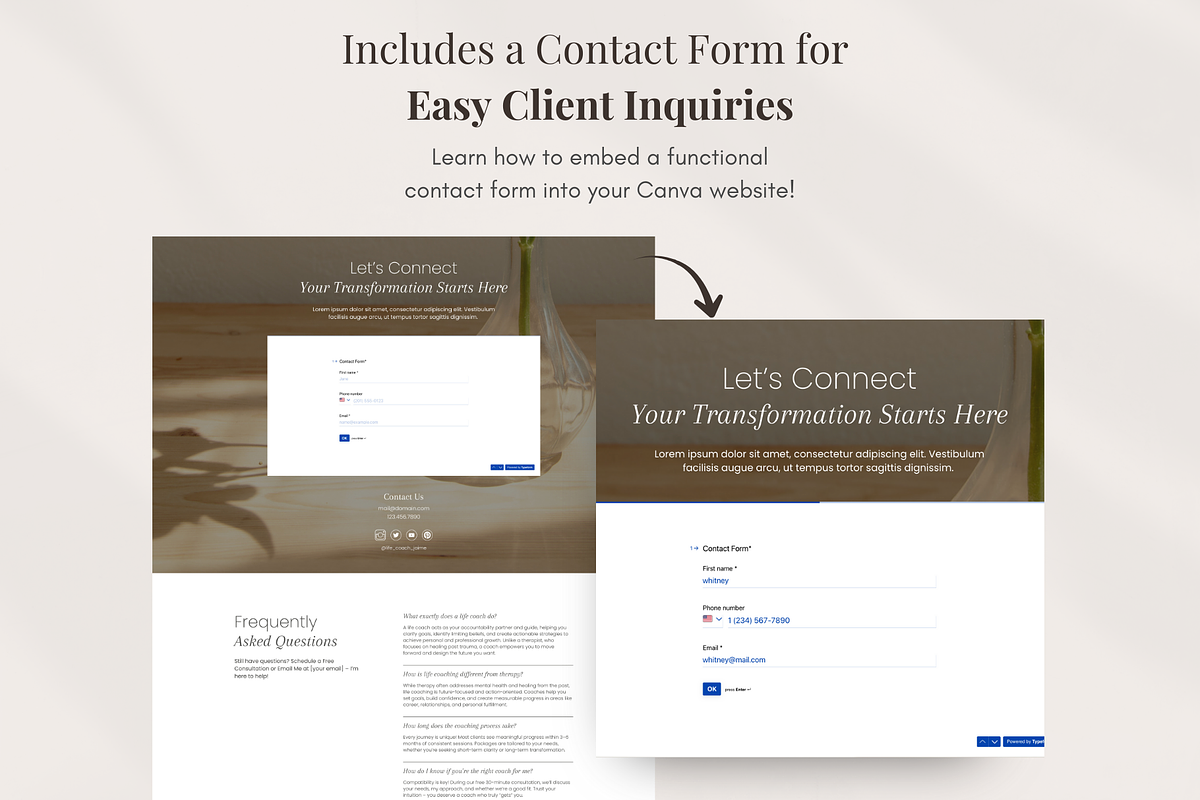 Life Coach Canva Website Template, a Landing Page Template by GlamWebDesigns (Photo 4 of 8)
