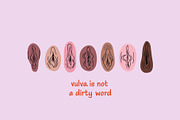 Viva la vulva vector collection, a Healthcare Illustration by yabluko_draws (Thumbnail 7 of 7)