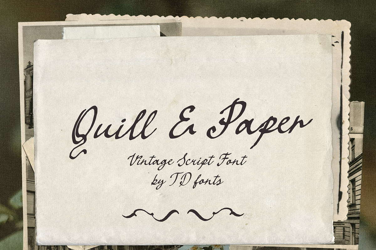 Vintage Retro script font Quill Pape, a Script Font by TD fonts (Photo 1 of 11)