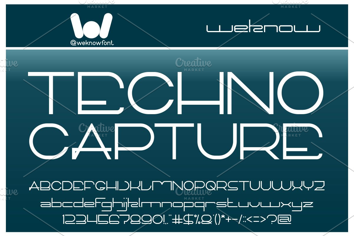 Techno Capture font, a Font by weknow (Photo 1 of 5)