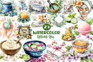 Spring Spa Day Clipart, an Illustration by CreationArt