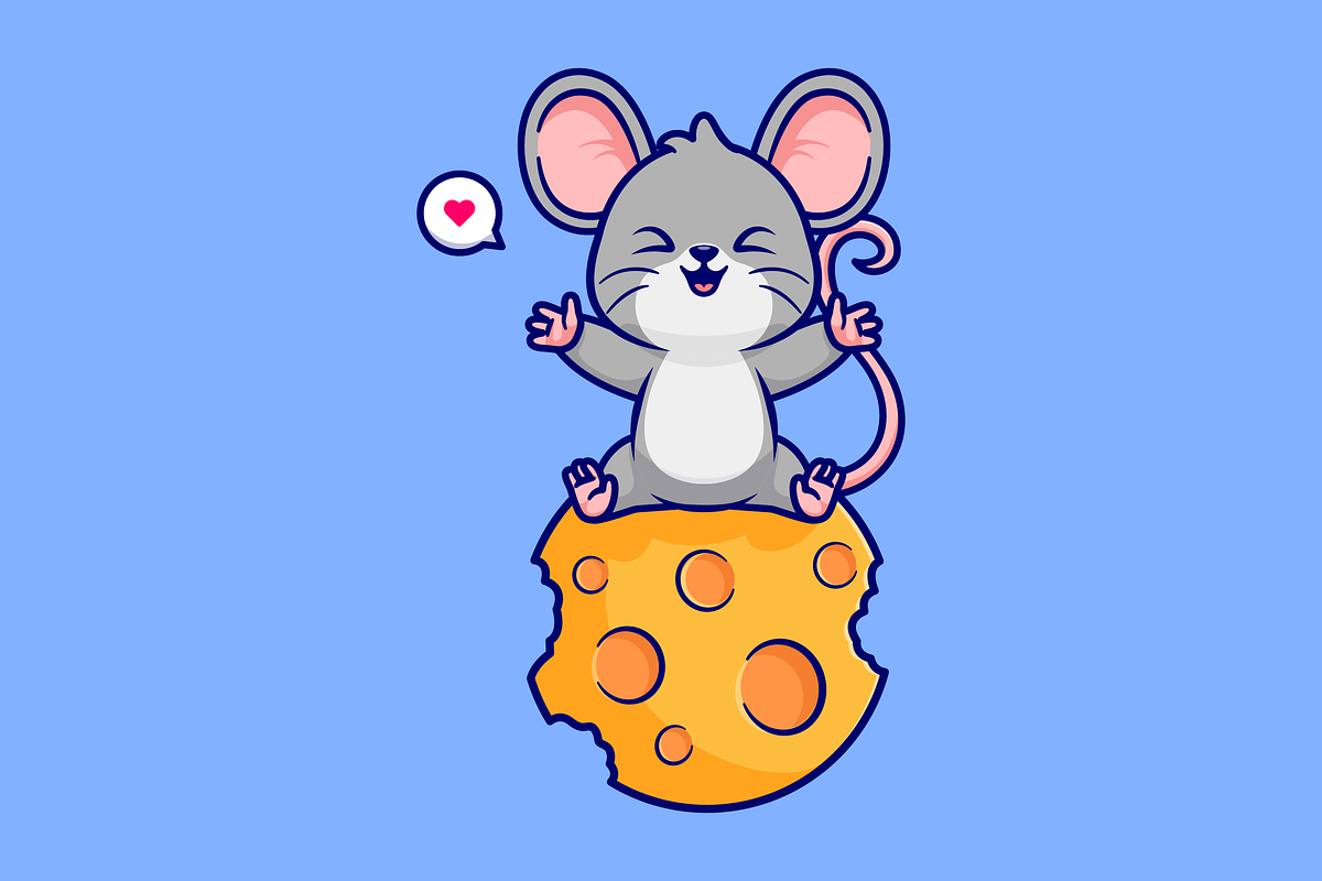 Cute Mouse Eating Cheese Moon, an Animal Illustration by Catalyst Labs (Photo 3 of 3)
