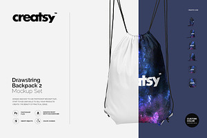Drawstring Backpack 2 Mockup Set