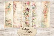 Vintage Letters Bookmarks, a Decorative Illustration by GlamArtZhanna (Thumbnail 1 of 3)
