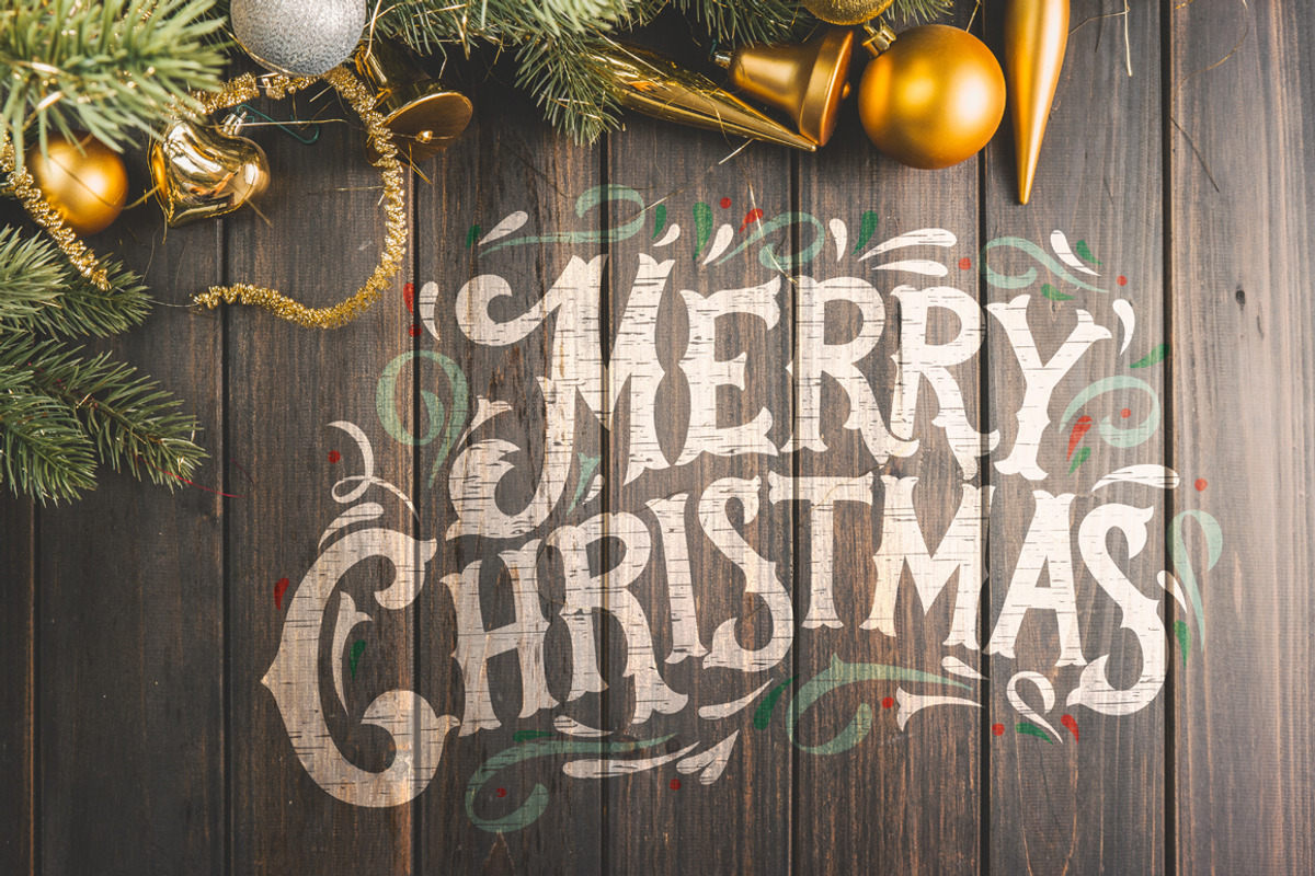 Merry Christmas Vintage Logo, a Poster Template by Anna's Lettering (Photo 2 of 3)