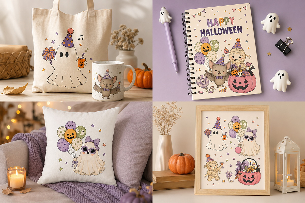 Retro Halloween Party Clipart Bundle, an Object Graphic by Daisy Design (Photo 5 of 6)