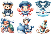 Sailor Clipart, Baby Nautical PNG, an Illustration by Designking (Thumbnail 3 of 4)