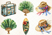 Watercolor Summer Vacation Clipart, an Illustration by DreamCafeArt (Thumbnail 4 of 5)