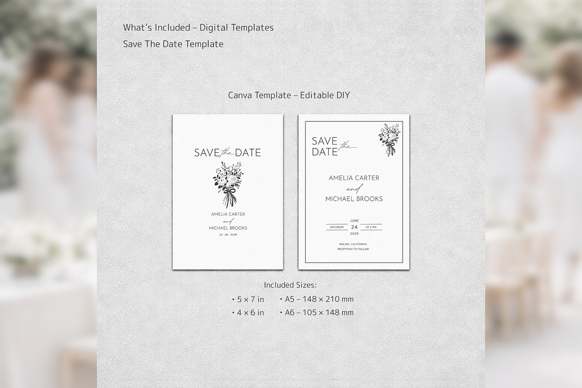 Modern Elegant Save Date Canva bd009, an Invitation Template by TyphoonStudio (Photo 2 of 10)