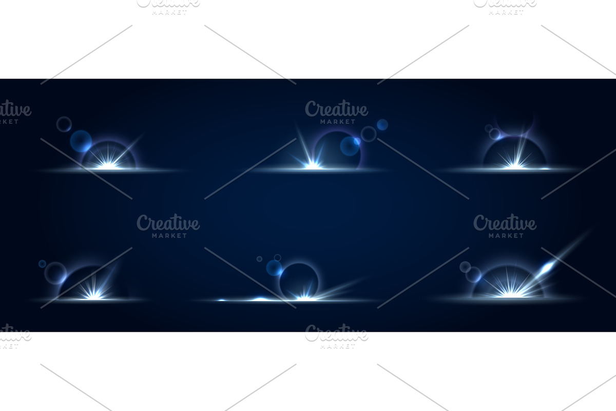Realistic light reflections. Optical, an Object Illustration by Vectorbuum