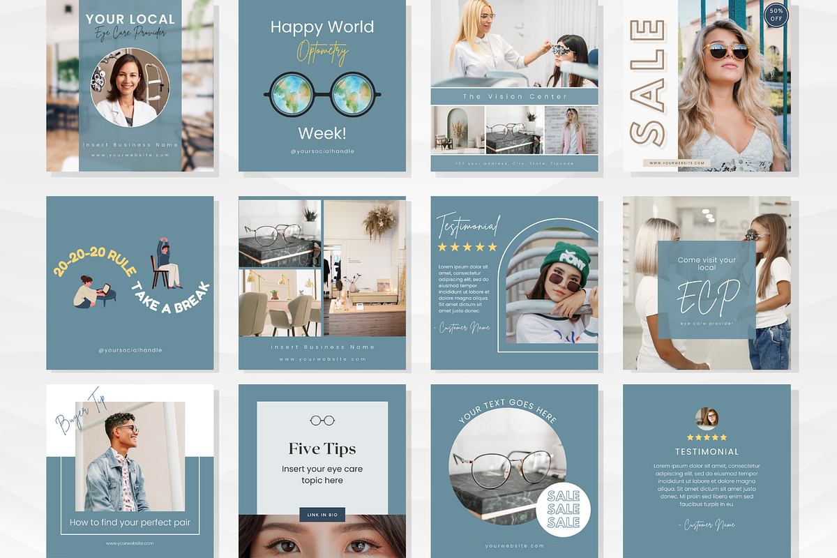 60 OPTOMETRY Instagram Templates