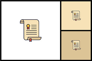 Certificate Scroll Vector Icon, an Education Illustration by quadrazo