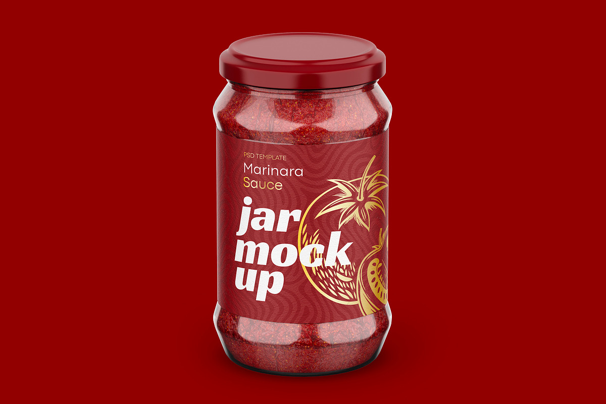 Marinara Sauce Jar Mockup, a Packaging Mockup by Dev.Rawat21 (Photo 4 of 4)