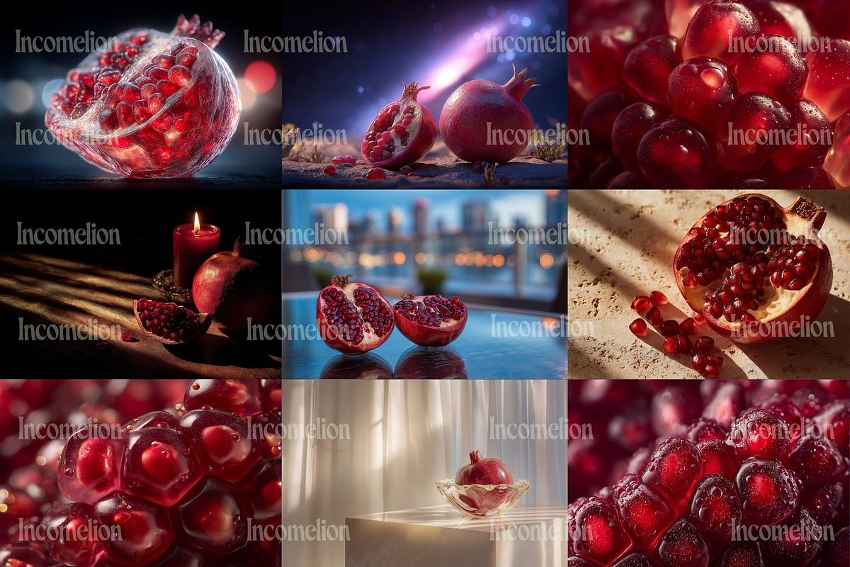 40 Editorial Pomegranate Photos, a Food Illustration by Incomelion (Photo 4 of 12)