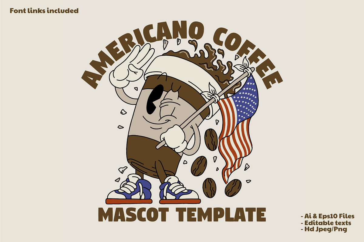 coffee cup holding american flag, a Branding & Logo Template by Judsart (Photo 1 of 3)