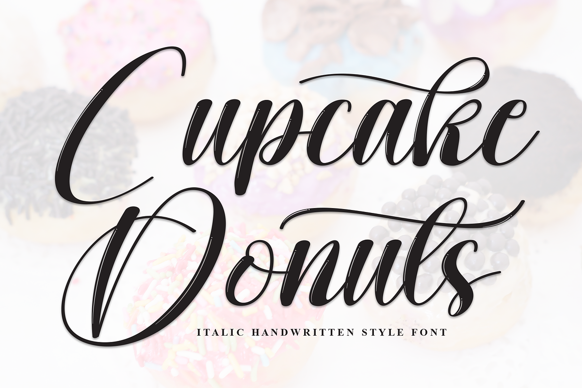 Cupcake Donuts | Script Font, a Handwritten Font by Scratchones (Photo 1 of 9)