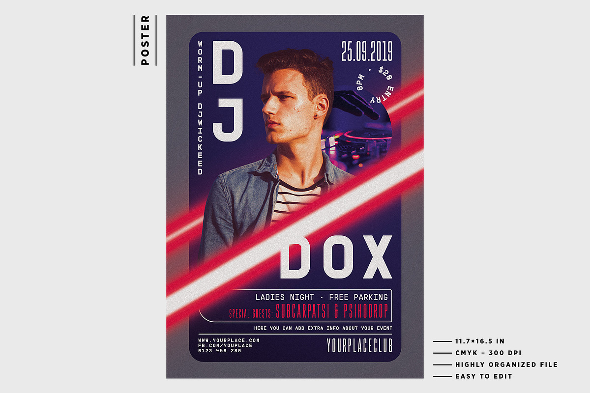 DJ Concert Year Flyer Template, a Flyer Template by Mariux (Photo 3 of 4)