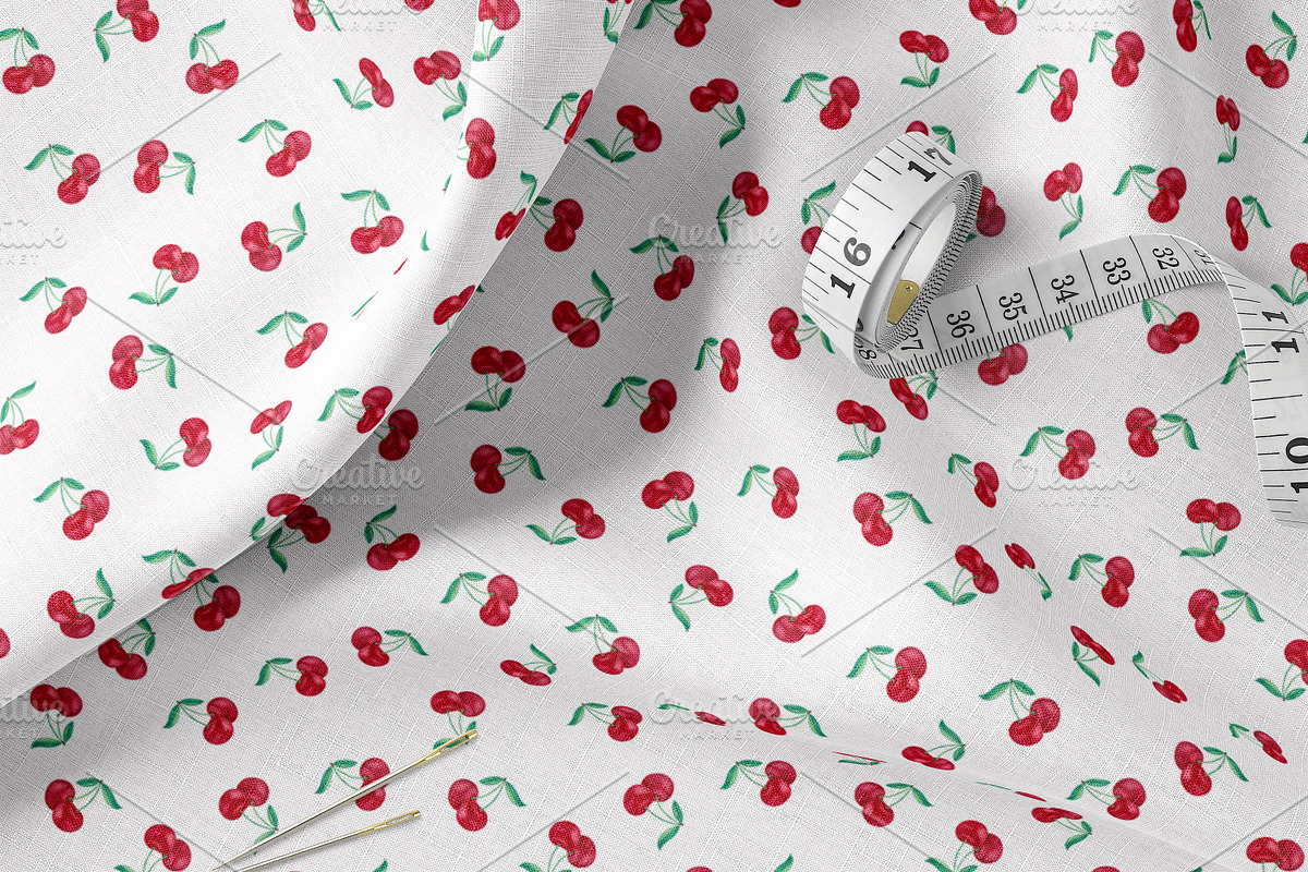 Watercolor Cherries Seamless Pattern, a Pattern Graphic by Oksana Dovhopol Art (Photo 2 of 11)