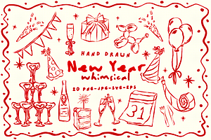 Hand Drawn New Year Whimsical